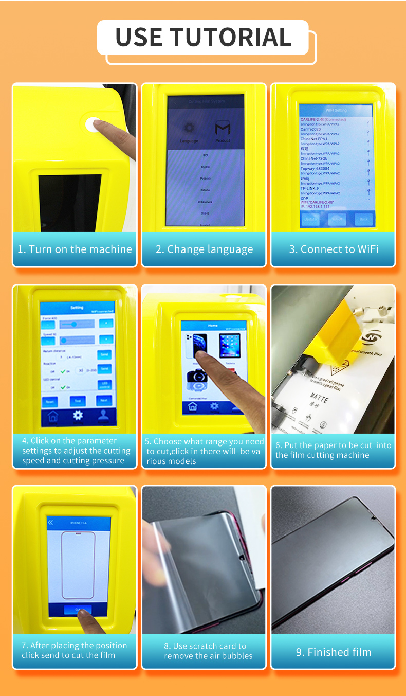 China Front Back Film Phone Cutter Mobile Glass Screen Cut Machine Hydrogel HammerProof TPU