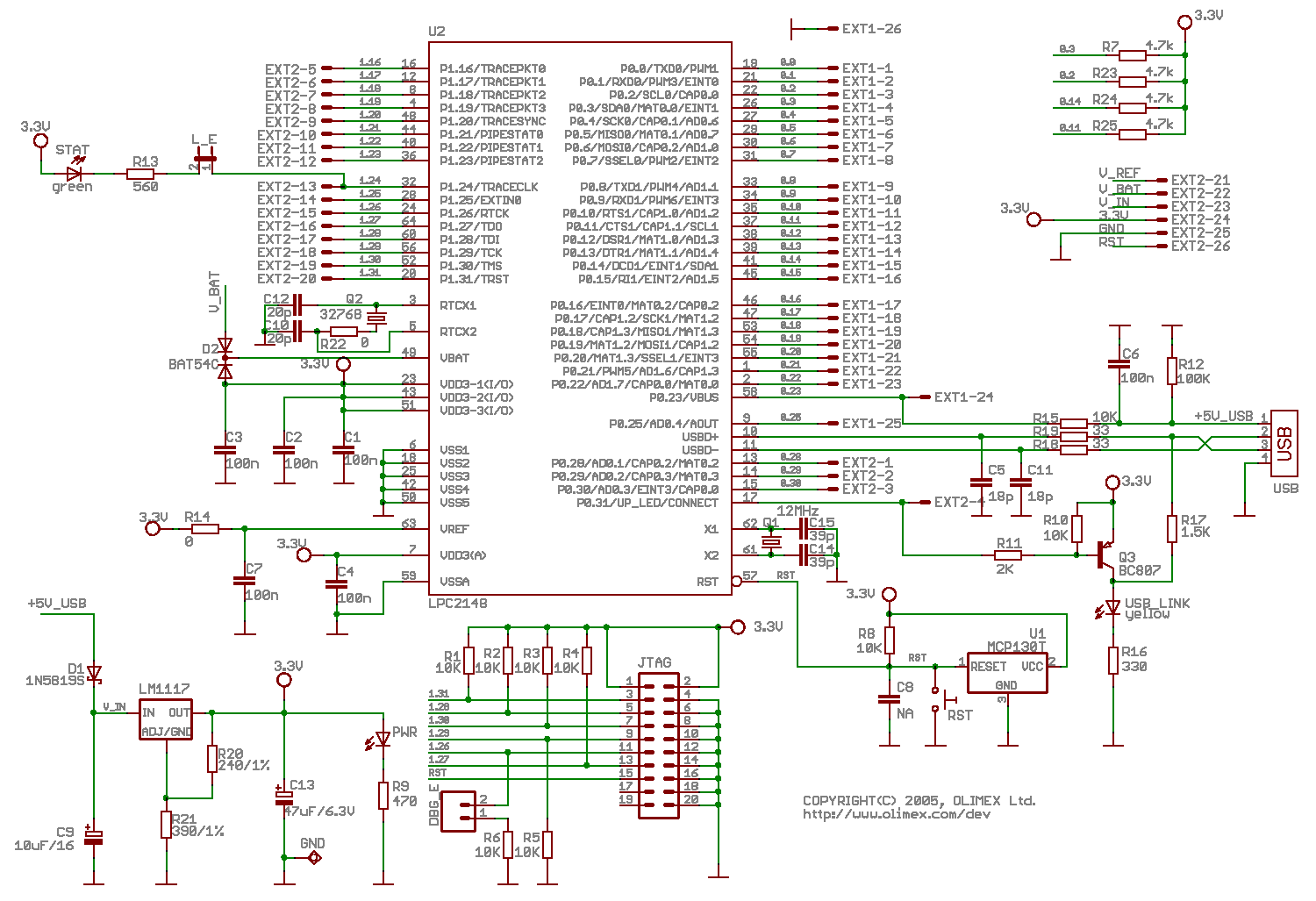 Header board for LPC2148