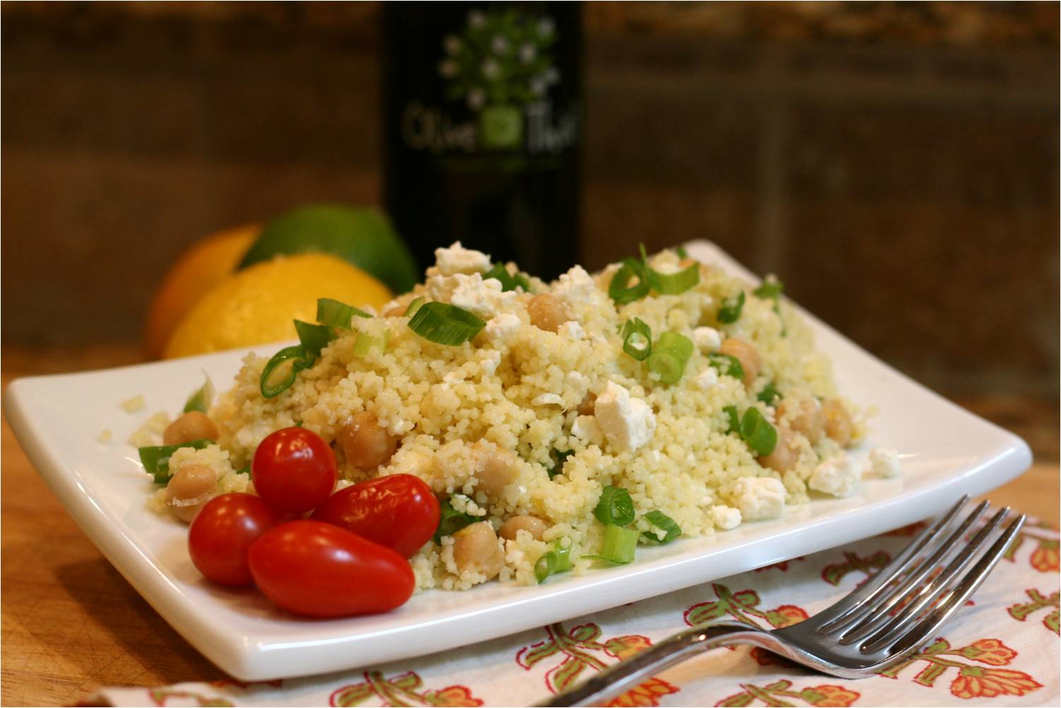 Lemony Couscous with Chickpeas and Feta Cheese Olive This!