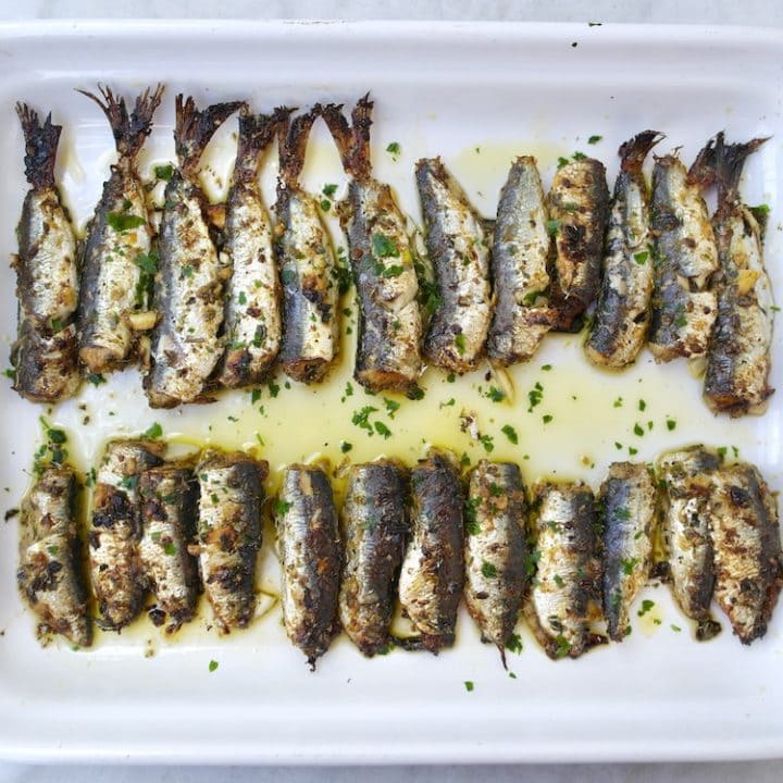 Mediterranean Garlic and Herb Crusted Roasted Sardines