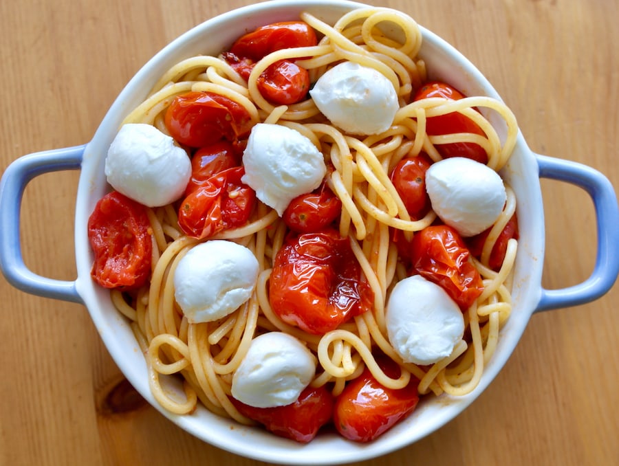 Cherry Tomato Basil Mozzarella Pasta Olive Tomato