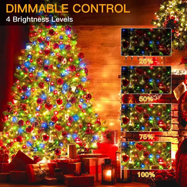 Christmas Tree Lights Multicolor 400 Led 132ft Clear Wire Ollny