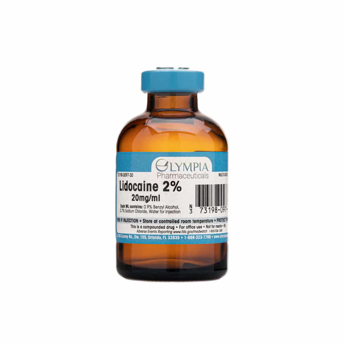 Lidocaine HCl 2 Injection, 20mg/mL