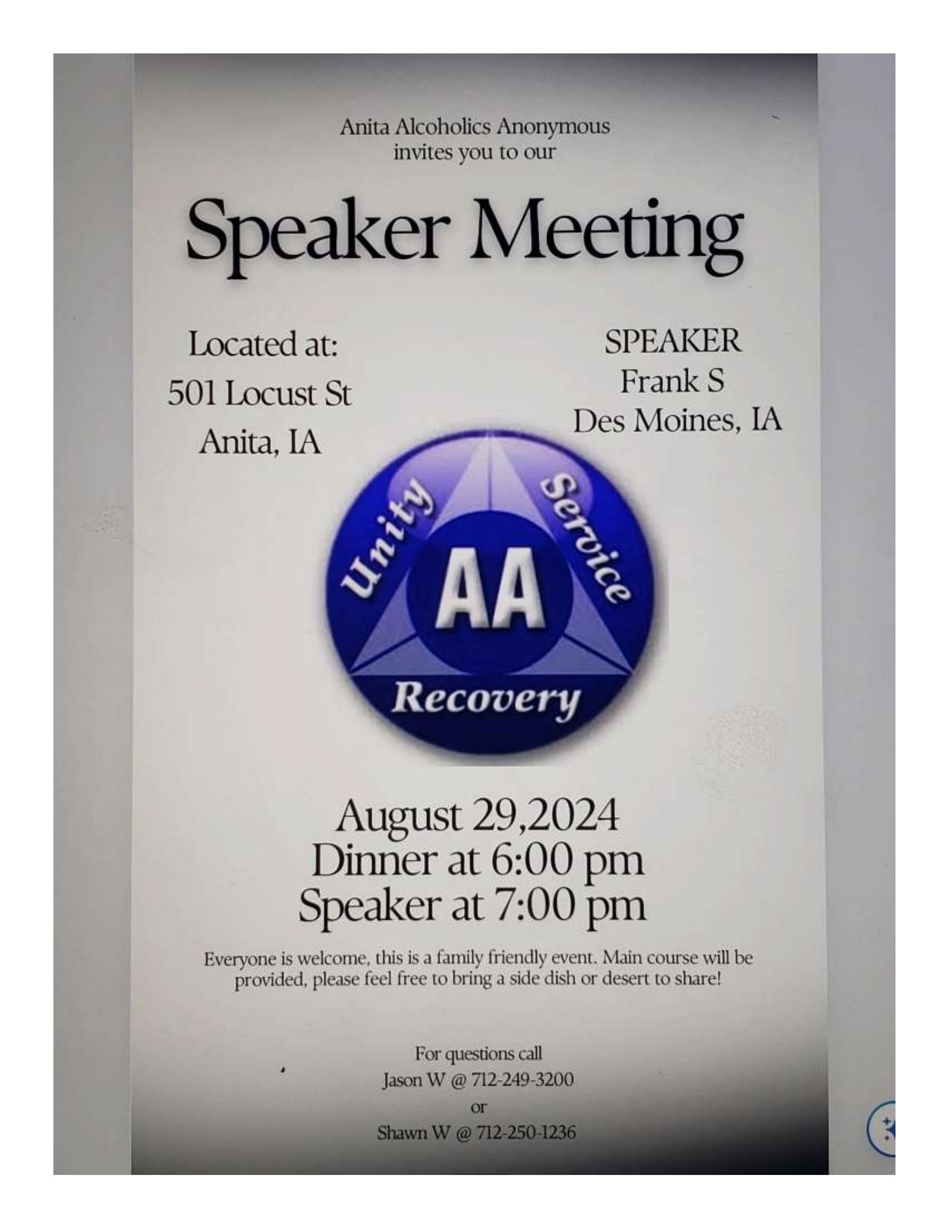 ANITA AA SPEAKER MEETING