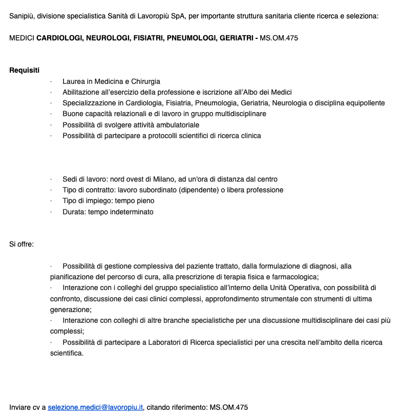 Sanipiu Seleziona - Medici Cardiologi, Neurologi, Fisiatri, Pneumologi, Geriatri - Ms.om.475 821_x_785_png