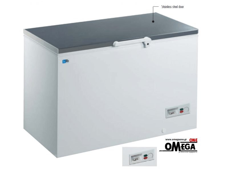 ABX 610 Range Chest Freezers Stainless Steel Door 580 Ltr Οmega One