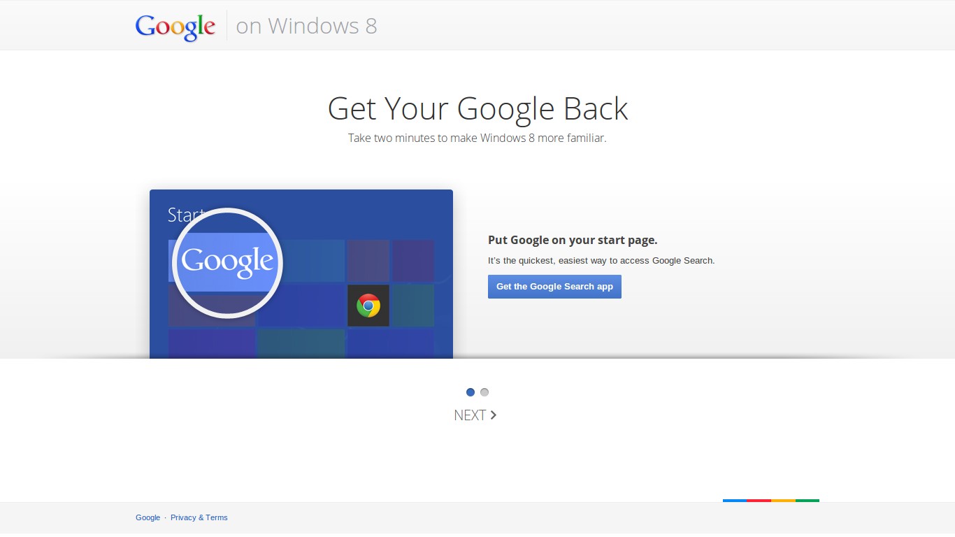 Recently Upgraded to Windows 8? Here's How to Get Your Google Back