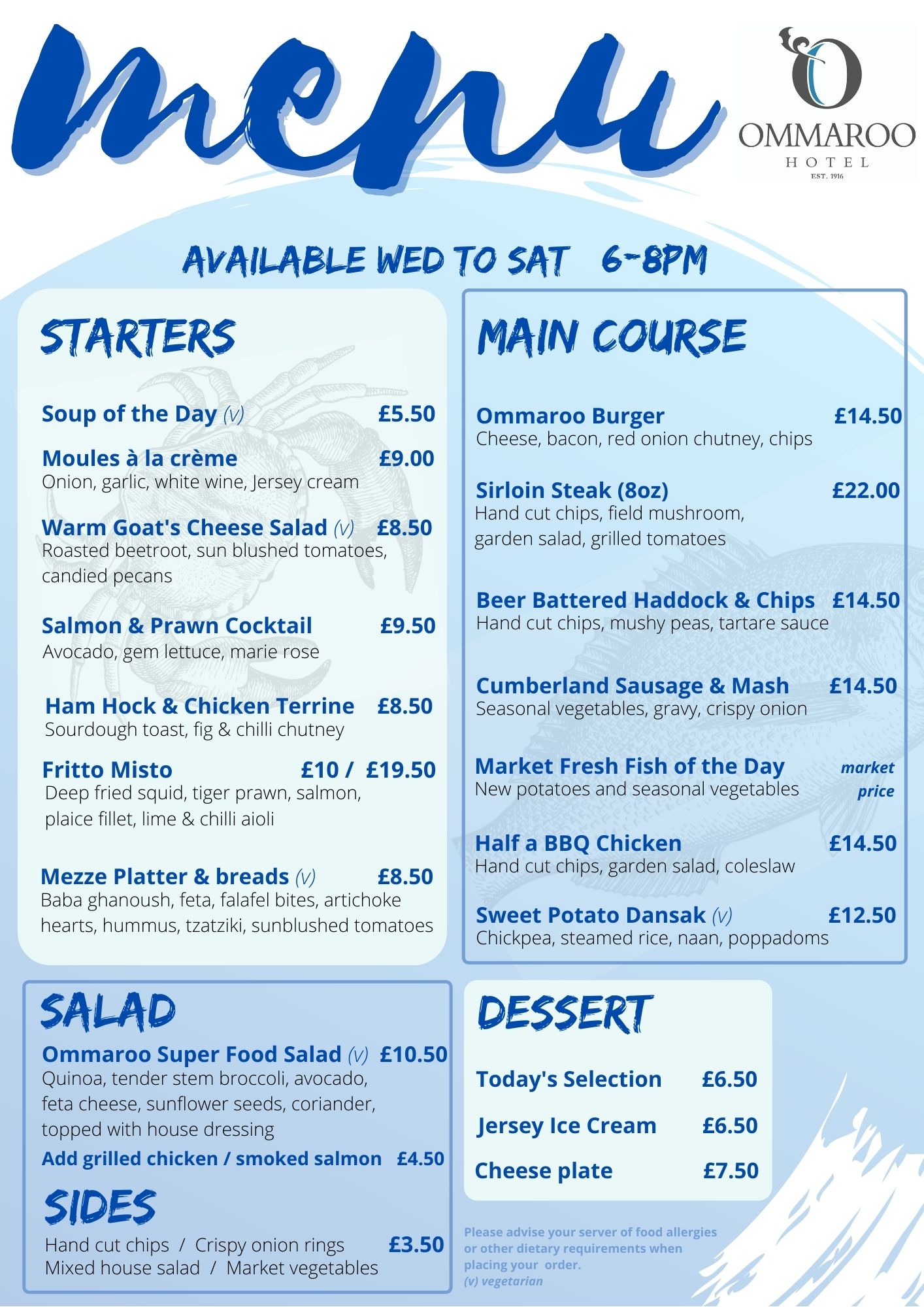 Palmer's Restaurant Ommaroo Hotel Jersey