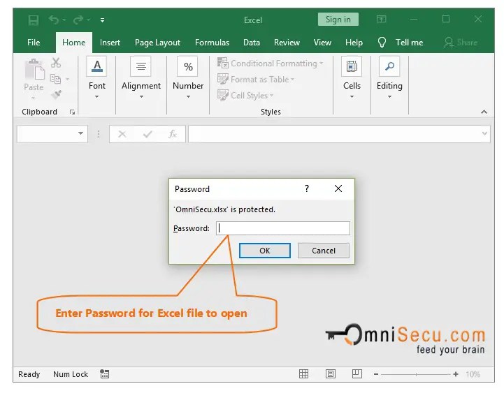 How to configure password for Excel file to prevent unauthorized file open