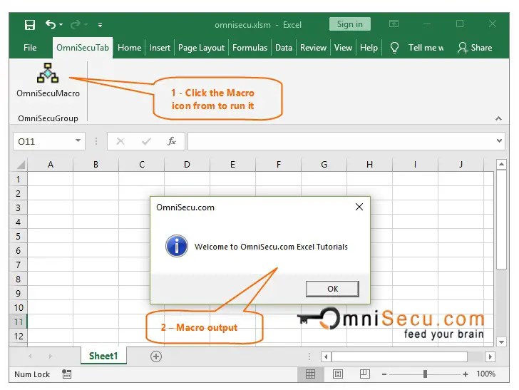 How to add a Macro to Excel Ribbon