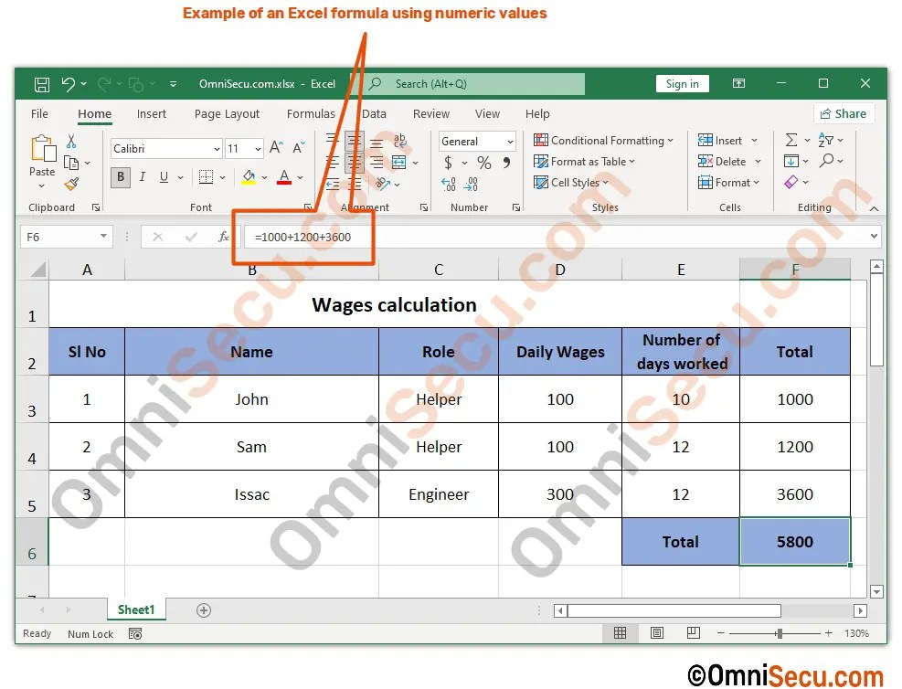 Difference between Excel formulas and functions
