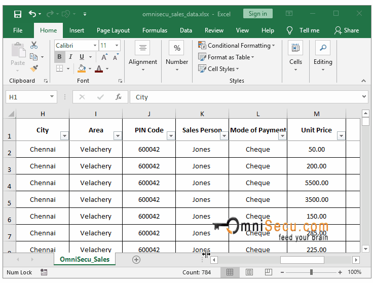 How to insert Columns in Excel worksheet