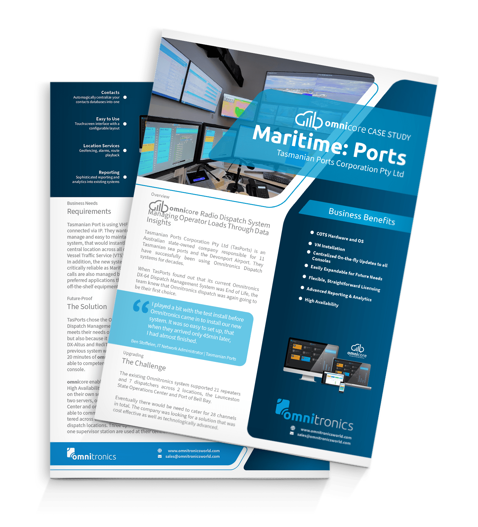 Maritime Dispatch TasPorts Installs omnicore Radio Dispatch