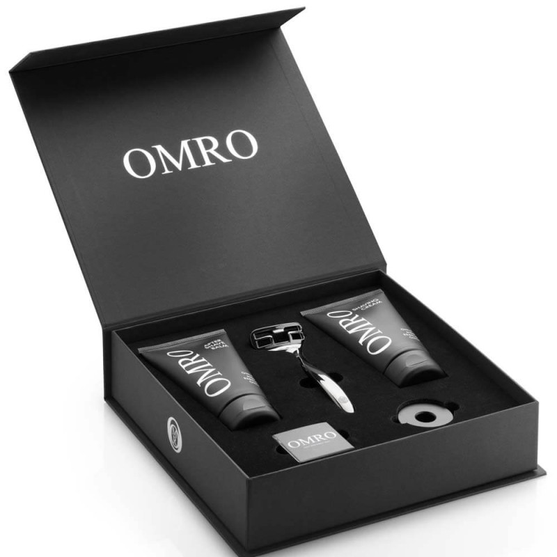 OMRO SHAVE elegant, high quality SHAVING, RAZOR SET gift for men