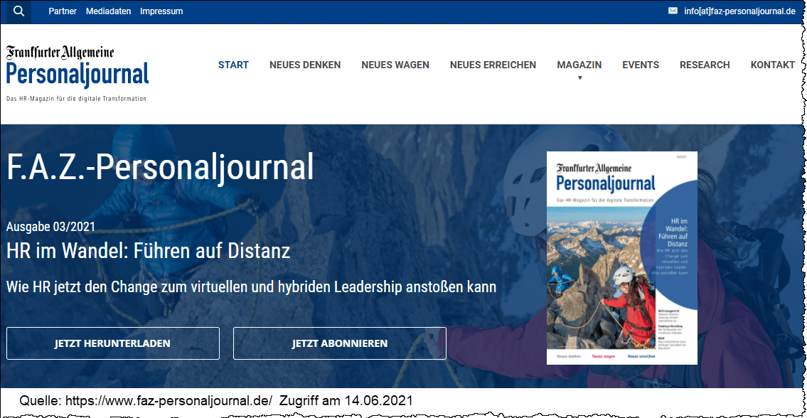 F.A.Z. Personaljournal rezensiert Praxishandbuch onconnect