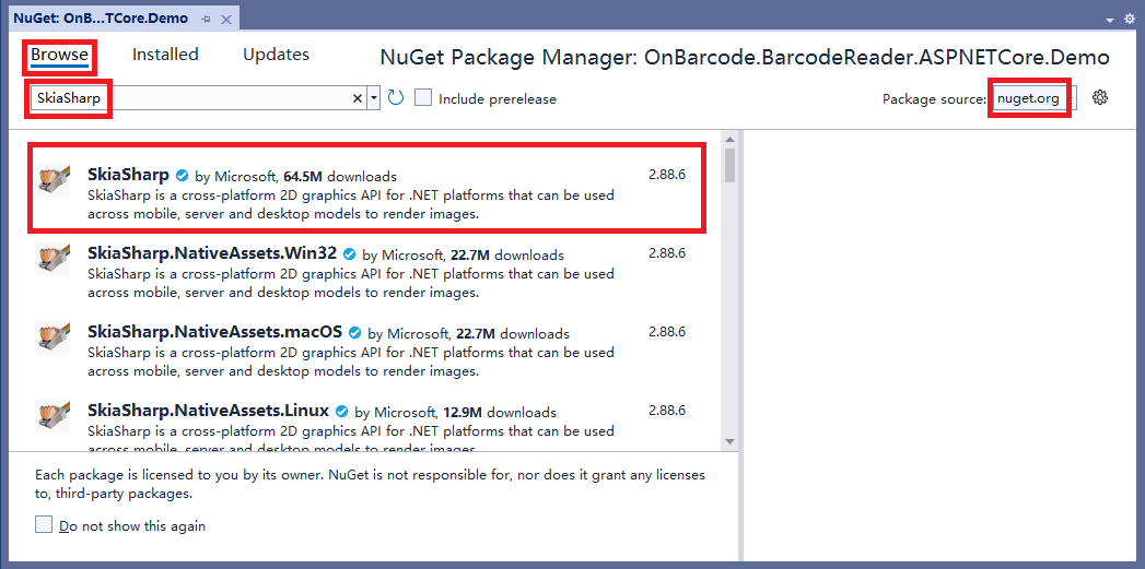 How to scan, read barcode images in Core web application using