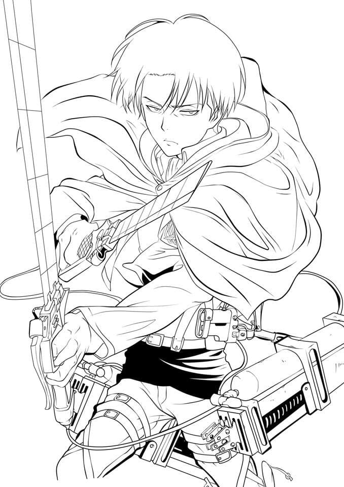 Levi Coloring Page Attack On Titan (Printable)