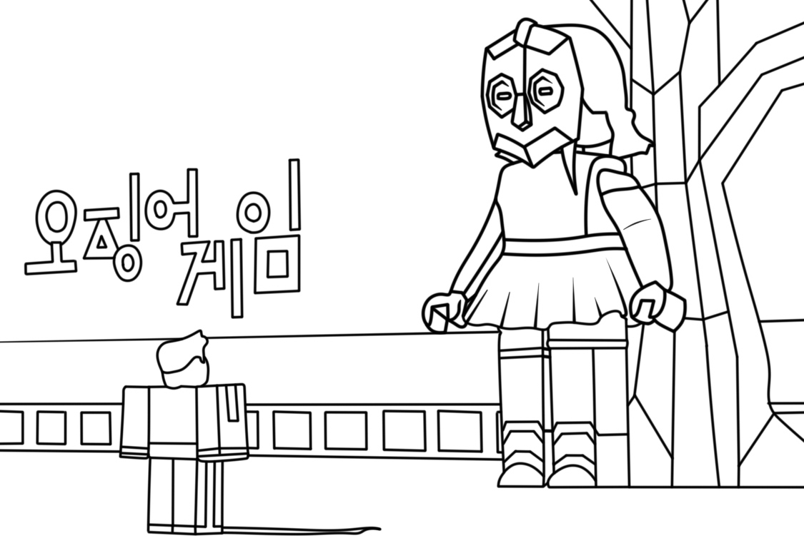 Roblox Squid Game Coloring Page (Beautiful Drawing)