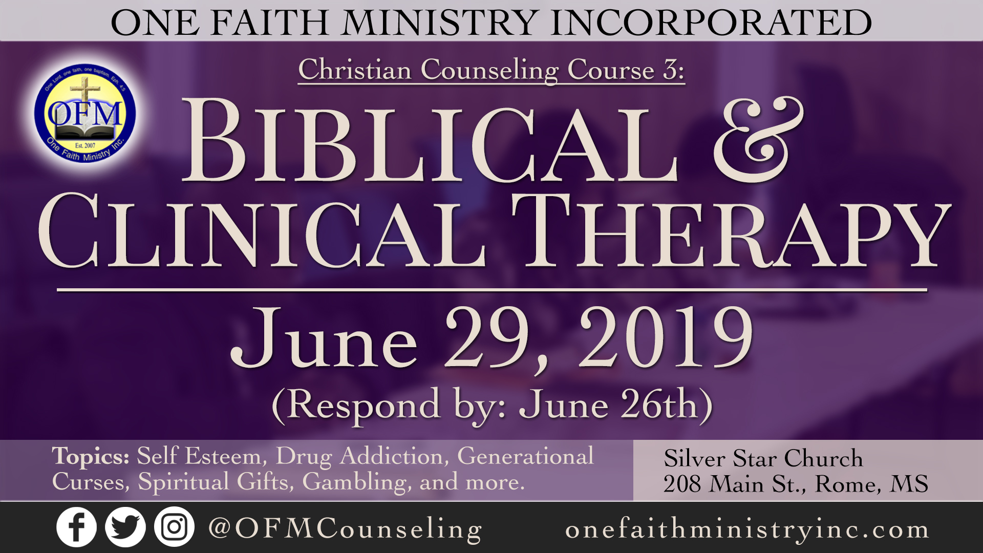 One Faith Ministry Incorporated
