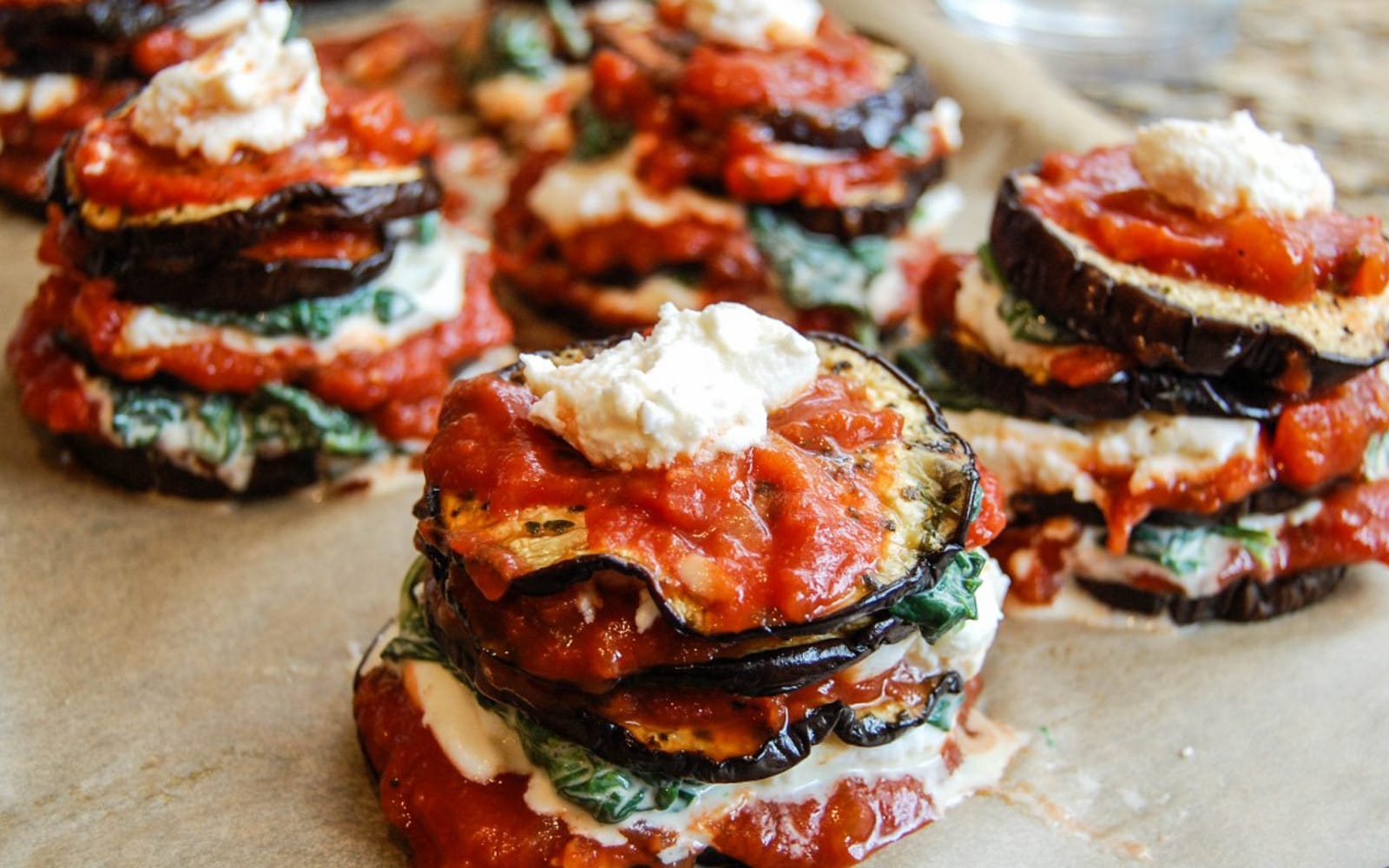 Baked Eggplant Stacks With Cashew Ricotta 