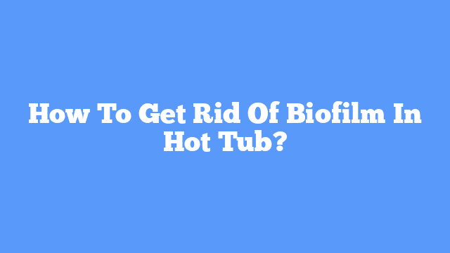 How To Get Rid Of Biofilm In Hot Tub - One Hot Tub