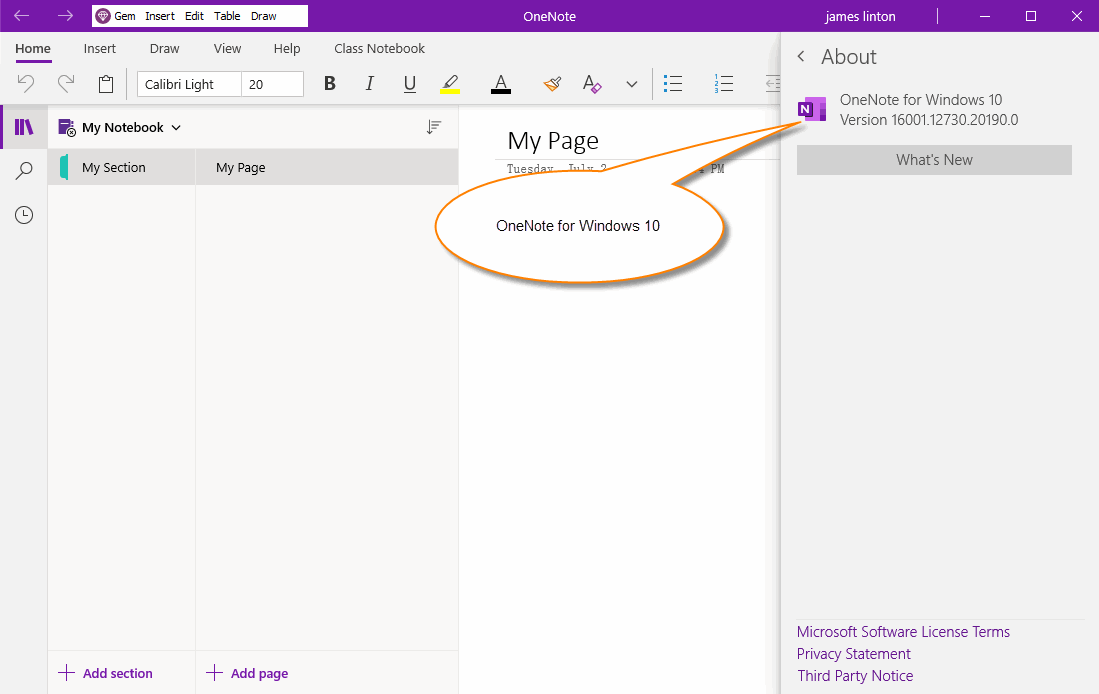Event 20200412, OneNote UWP Rename to OneNote for Windows 10 from OneNote Office OneNote
