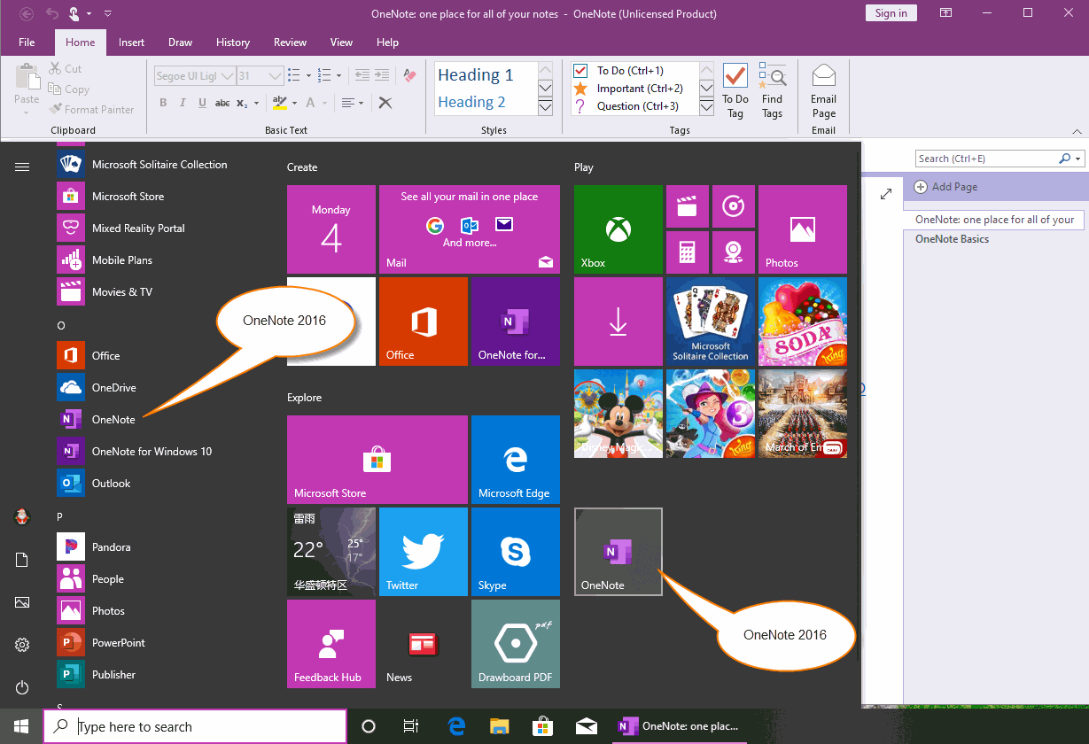Event 20200503, OneNote 2016 Reverts (Rename) to OneNote Office