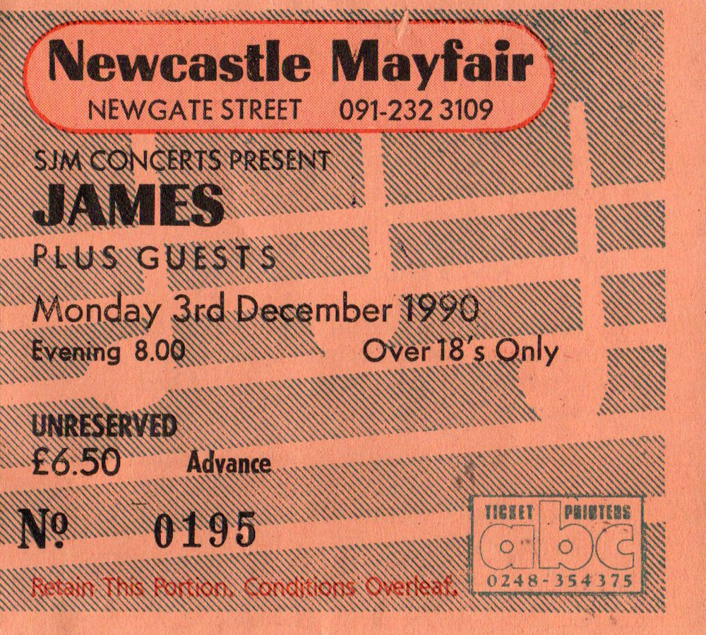 One Of The Three 19901203 Newcastle Riverside ticket19901203