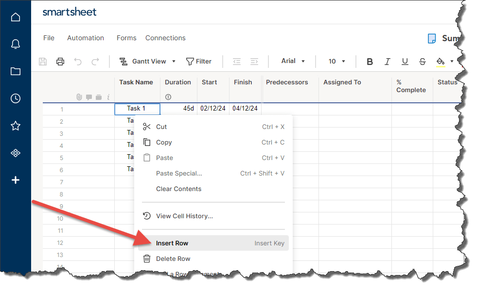 Smartsheet Summary Task Smartsheet Tips