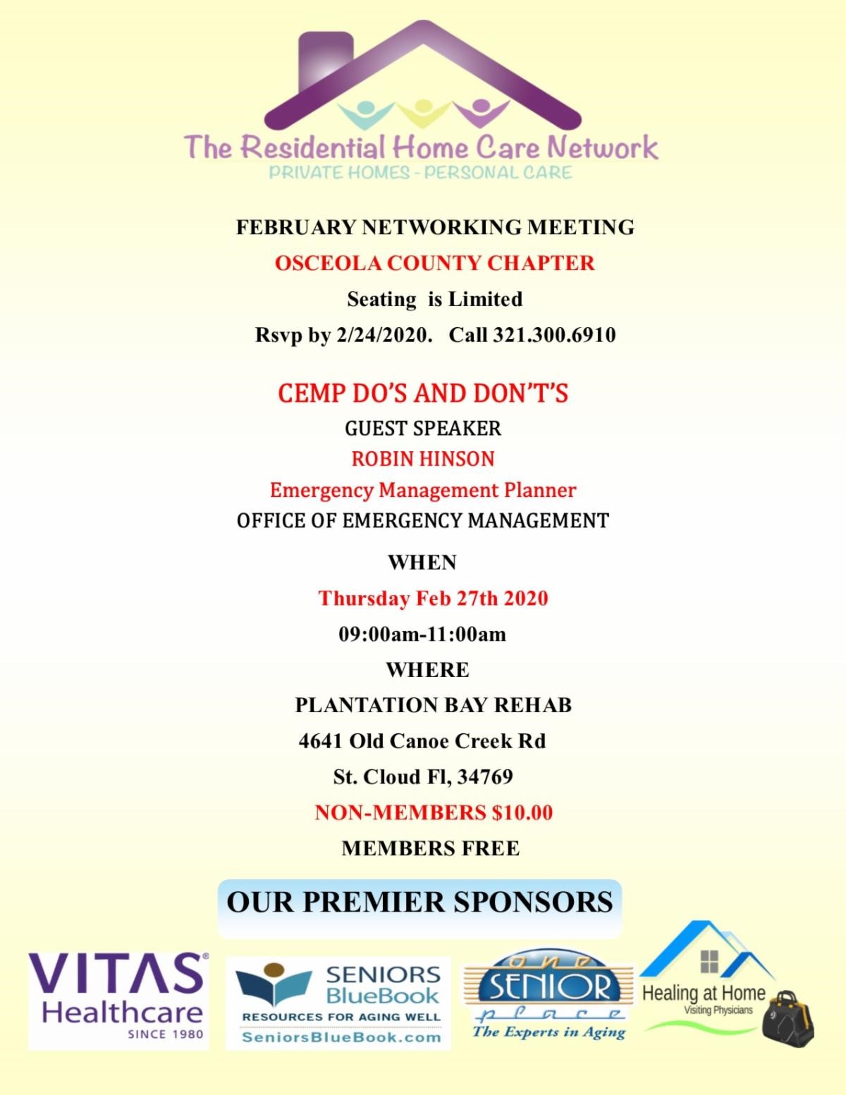 The Residential Home Care Network Osceola County Chapter Meeting