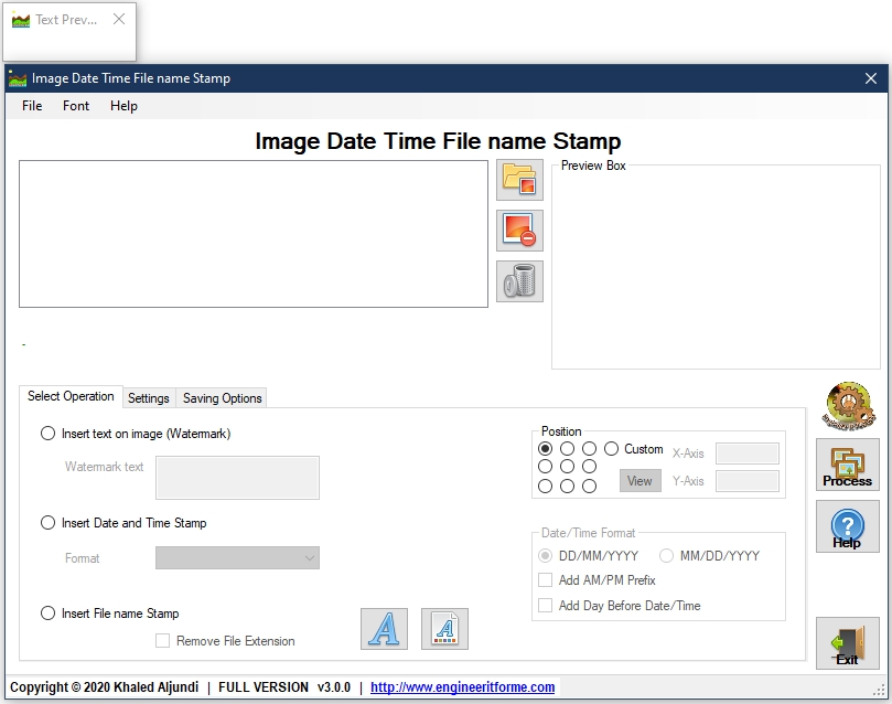 Stamp Date Time File name on photos