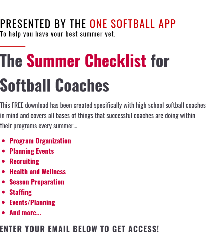 Introducing the ONE Softball App College Comparison Checklist