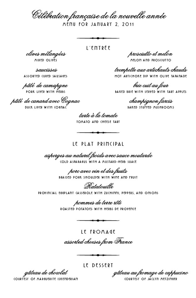 One World Symphony = FiveCourse Holiday Dinner Party