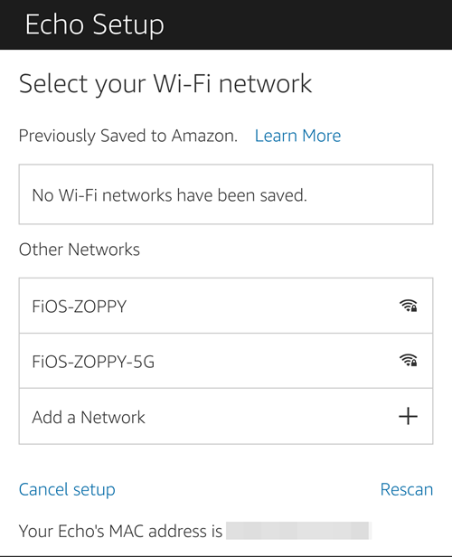 How to change the Wi-Fi network on an Amazon Echo.