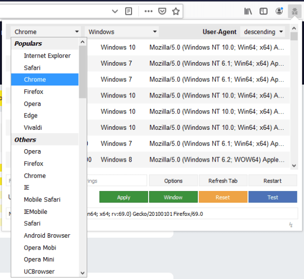Problems or glitches with User Agent Switcher And Manager? IT IS.