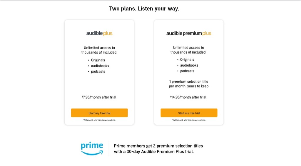 how to get 30 day free trial on audible