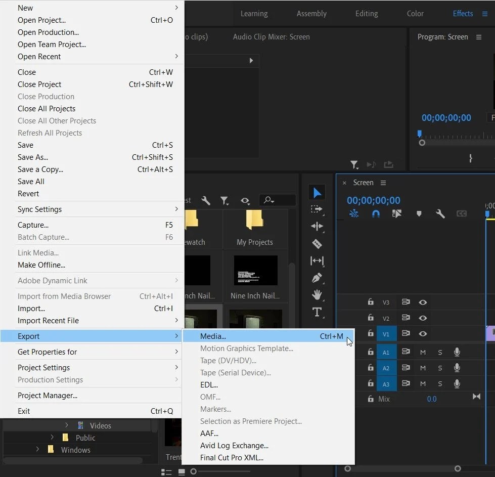 How To Use Adobe Media Encoder to Export Adobe Premiere Projects