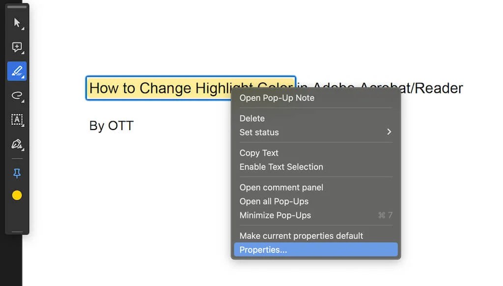 How to Change the Highlight Color in Adobe Acrobat/Reader