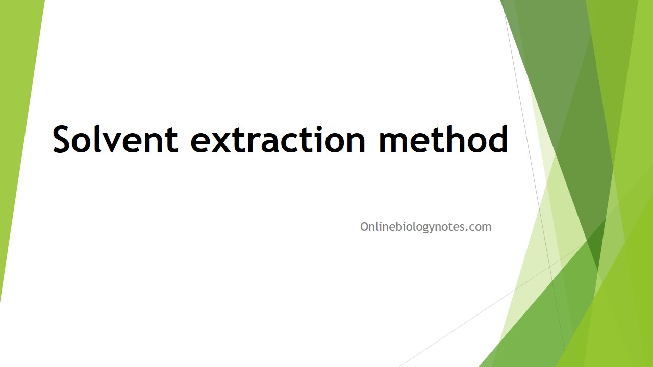 Extraction of plant materials by solvent extraction method Online