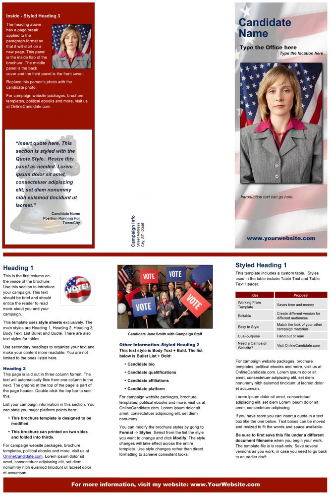 Political Print Templates Red Liberty Bell Theme Online Candidate