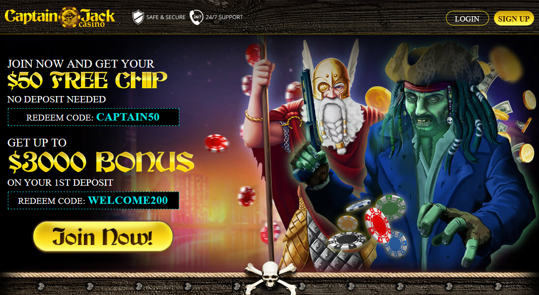 Captain Jack Casino Review 200 Slots Bonus 50 Free Chips