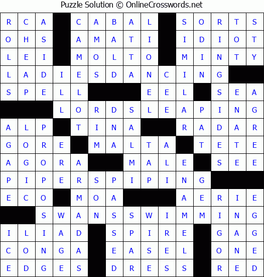 Solution for Crossword Puzzle 7532