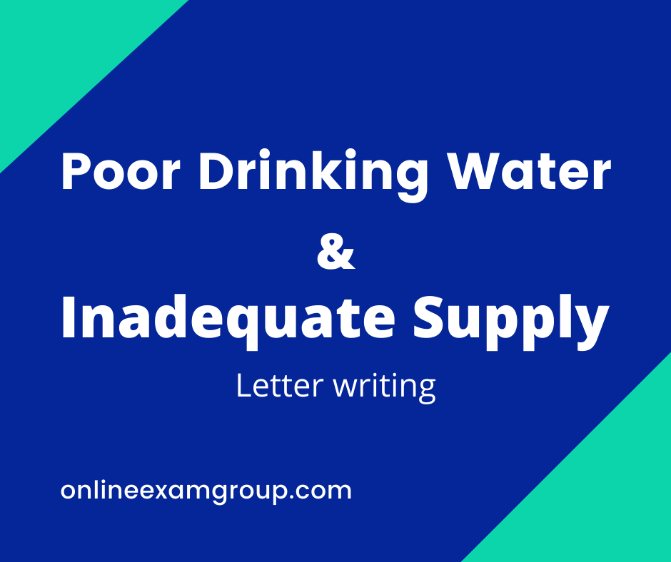 Write a letter to the Chairman of your municipality complaining against