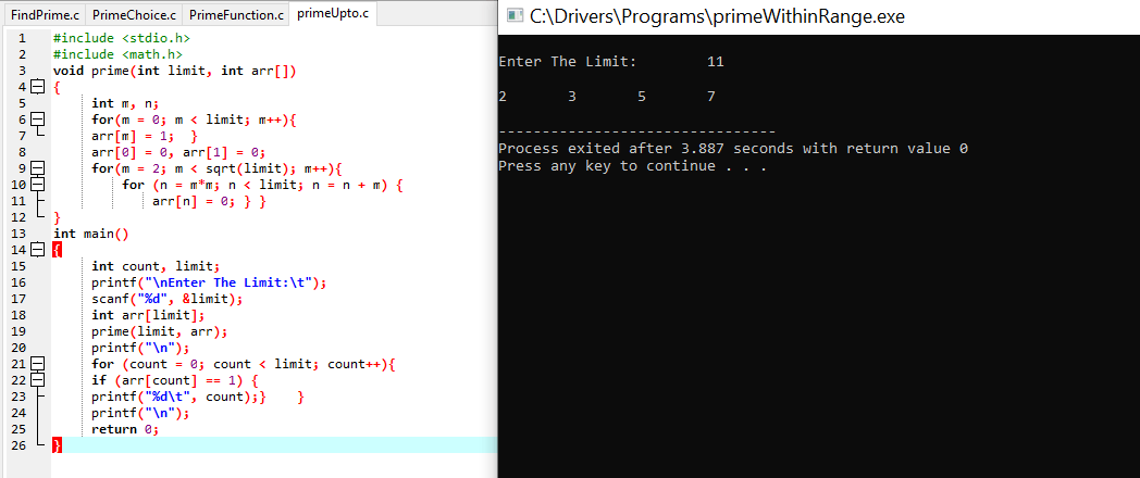 C program to find prime number Online Interview Questions