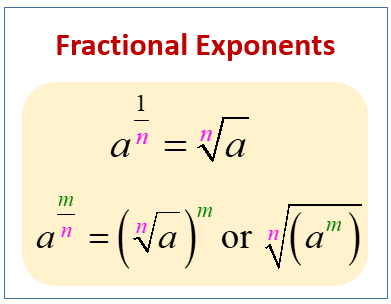 Fractional Exponents Fractional (Rational) Exponents