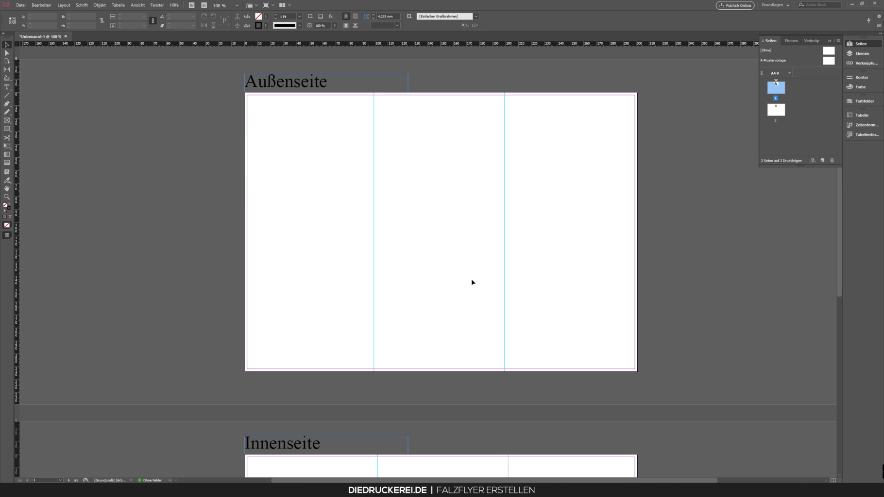 InDesignTutorial Sechsseitiger Falzflyer in DIN lang