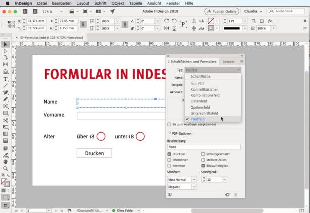 PDF Formular erstellen » Ausfüllbar & interaktiv in Word o. InDesign