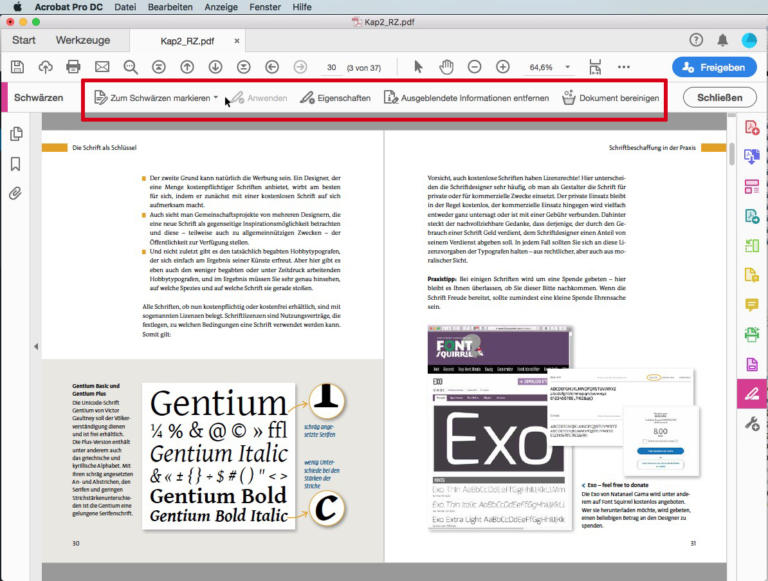 Texte und Bilder im PDF schwärzen mit Online und