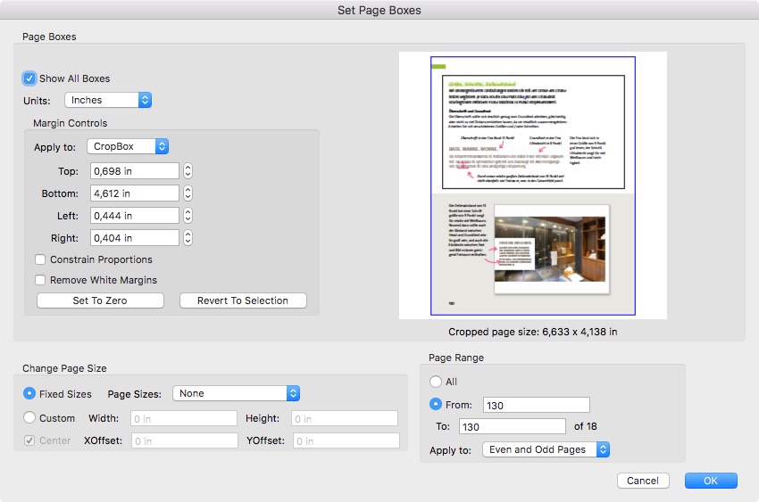 Cropping a PDF to create a consistent layout
