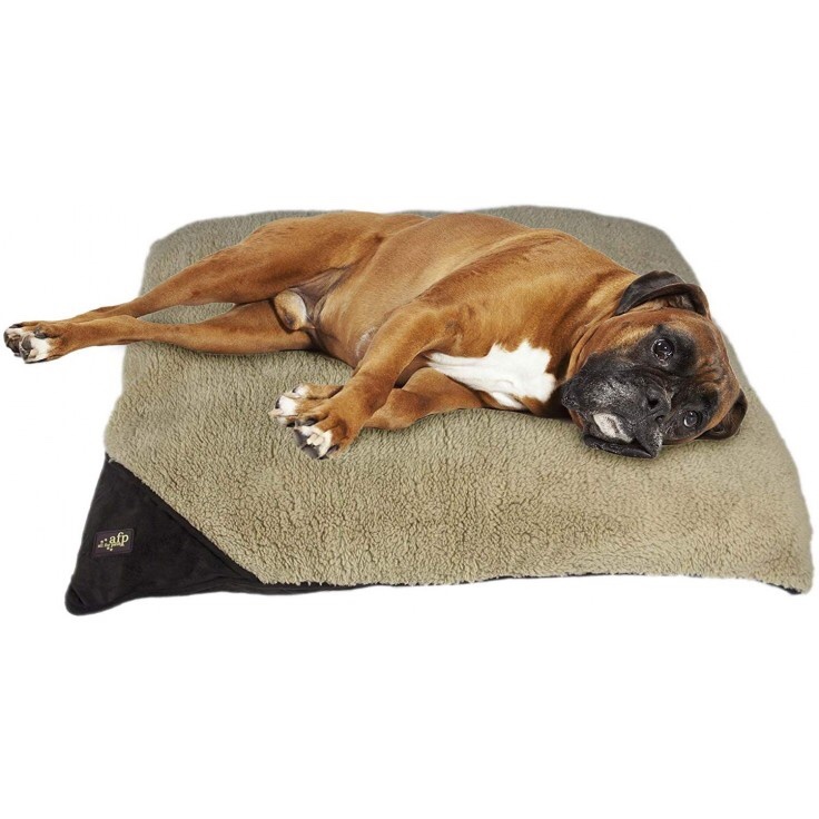 LAMBSWOOL PILLOW DOG BED BROWN Online Pet Products in Qatar